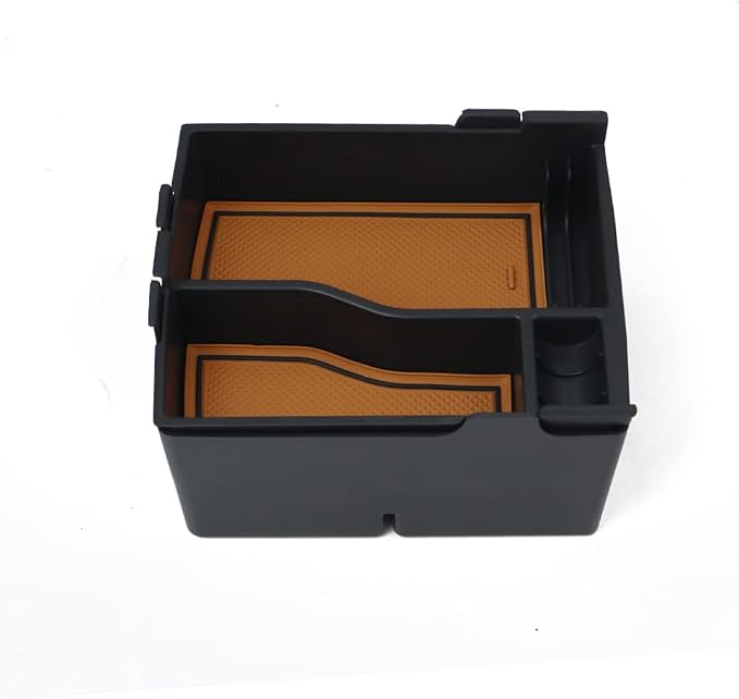 Muslogy for Maverick Center Console Organizer Tray 2 Layers Armrest Storage Box Secondary Insert Tray ABS Material Pickup Interior Accessories Compatible with Ford Maverick 2022-2026 (Light Brown)