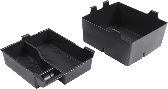 Aunginsy 2 Layers Armrest Box Storage Box Compatible with Ford Maverick 2022-2024 Pickup Truck Center Console Organizer Tray Double Armrest Storage Accessory Container Storage Insert ABS Accessories