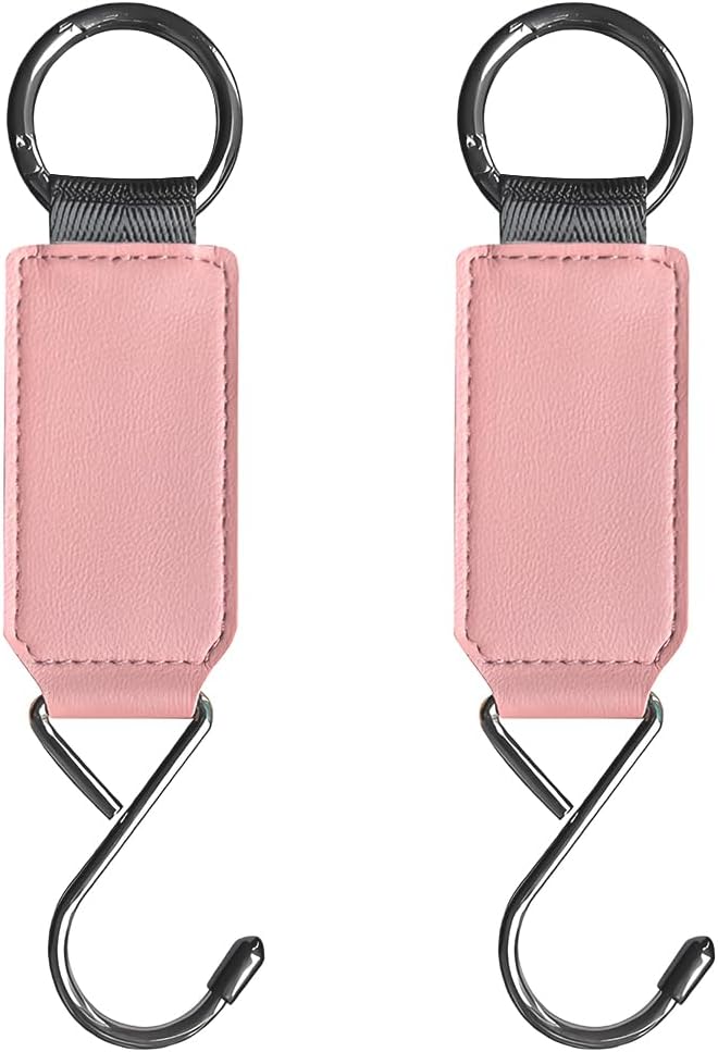 HZEL Car Seat Headrest Hook, 2PCS Multifunctional Vehicle Seat Back Hanger Holder for Purse Bags Coat, Automotive Interior Organizer Storage Hook, Universal for Automobile RV Truck (Pink)