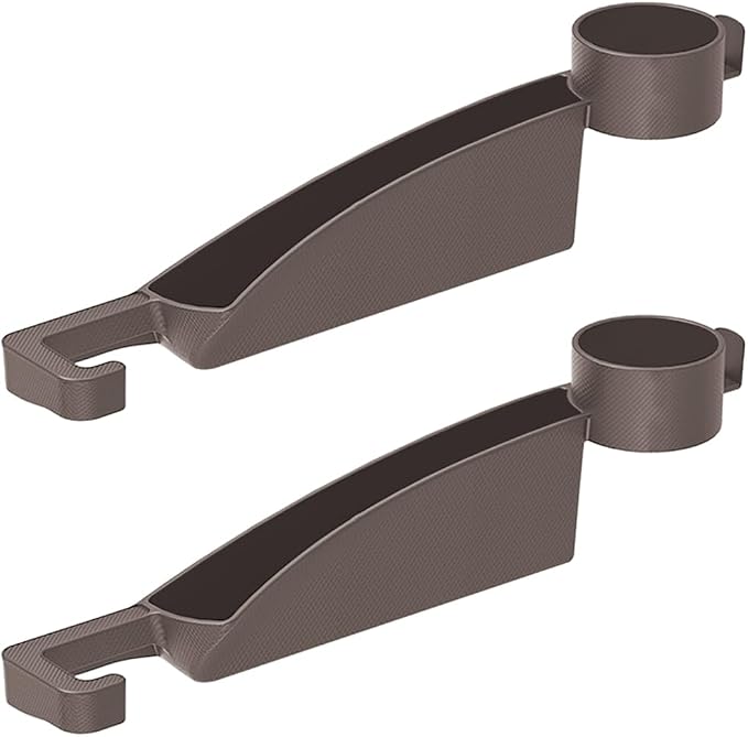 HZEL Car Seat Gap Organizer, 2PCS Dual Slot Anti-Drop Vehicle Console Side Filler Organizer with Cup Holder, Automotive Interior Seat Gap Plug Blocker, Universal for SUV Automobile Truck (Brown)