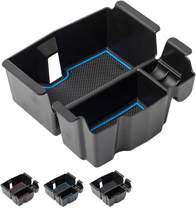 EDBETOS Center Console Organizer Tray Compatible with Jeep Wrangler JL/JLU 2018-2023 2024 2025 2026 and Gladiator JT Truck 2020-2026 Insert Accessories - Won't Covers the light inside (Blue Trim)