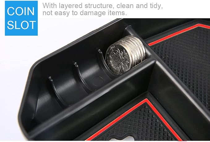 JSCARLIFE Car Center Console Armrest Box Glove Box Organizer Tray Secondary Storage Compatible for 2015-2017 Toyota Highlander