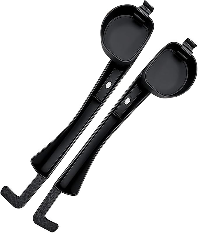 2PCS Upgraded Car Seat Gap Filler with Holder and Hook, Universal Car Gap Seat Storage for Phone Wallets and Keys,Car Organizer Fit Sedan SUV Truck (Black)