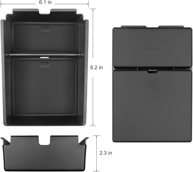 Center Console Organizer Compatible with Kia Sportage NQ5 2026 2025 2024 2023 Accessories 5 Gen Black ABS Plastic Material Armrest Secondary Storage Box