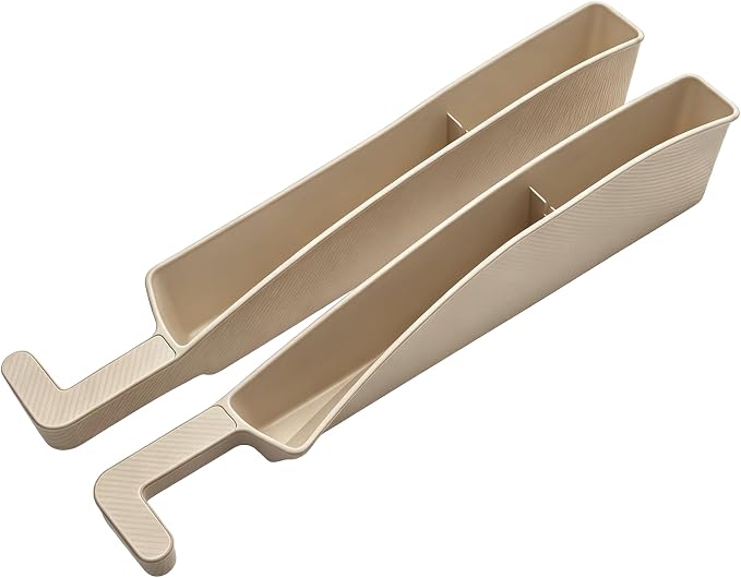 2PCS New Car Seat Gap Stopper with 2 Storage Areas,Car Seat Gap Storage Organizer for Phone Keys Wallet,Universal Car Seat Gap Filler Interior Accessories (Beige)