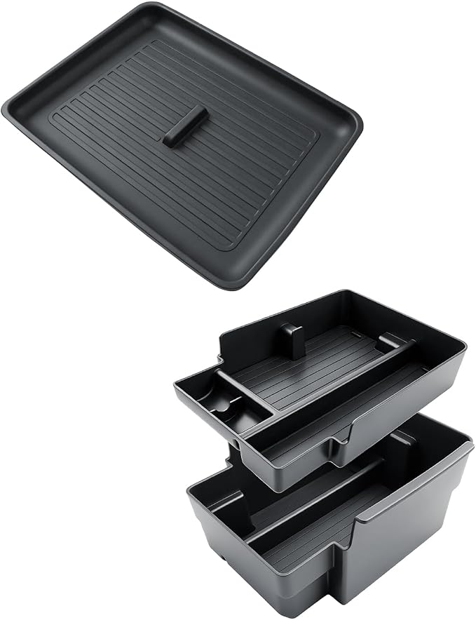 SKTU 3Pack for 2026 Jeep Cherokee Center Console Organizer for 2026+ Jeep Cherokee (Base/Laredo/Limited/Overland) Double Layers Console Tray & Wireless Charging Mat Jeep Cherokee 2026 Accessories