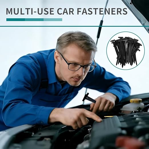Nylon Universal Cable Tie Buckle, Zipper Clips for Cars, T Style Zip Ties Button Fixion Tools, Automotive Plastic Rivet Push Pin, Auto Body Parts Trim, Bumper Retainer Fender Liner (Black 150PCS)