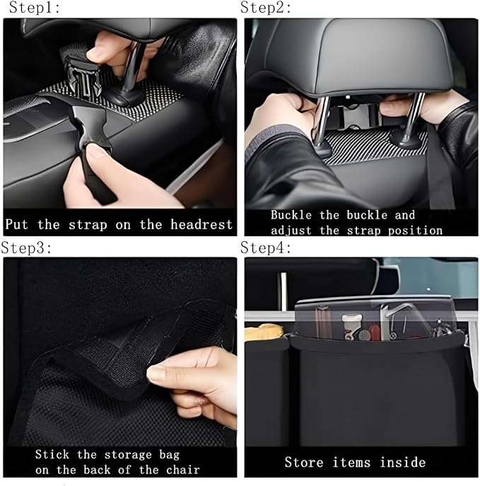Car Trunk Organizer, Detachable Car Backseat Hanging Organizer with 7 Large Storage Pockets, Collapsible Back Seat Organizer Car Interior Accessories for SUV, Van, Jeep