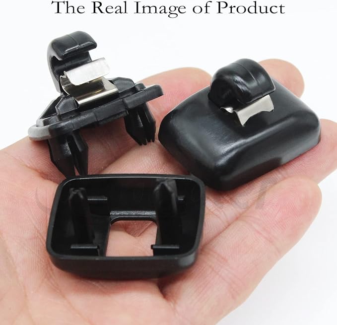 2 pcs Black Interior Sun Visor Hook Clip Base Makeup Mirror Fixing Bracket Fit for Audi 2013-2016 A1 A3 A4 A5 Q3 Q5.OEM:8E0 857 562, 8U0 857 562A.