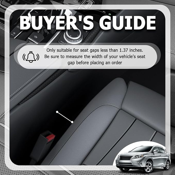 2PCS Car Seat Gap Filler Organizer,2026 Upgraded Car Seat Gap Plug with Storage Slot & Seats Belt Holes as Phone Holder,Universal No Drop Seats Guard for Cars Interior Accessories