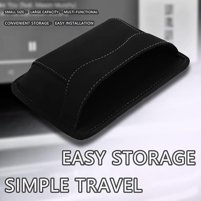 Black Car Seat Side Pocket Organizer - Change Holder, Pouch, Leather Cell Phone Sunglasses Holder, Seat Gap Filler Accessories Organizer