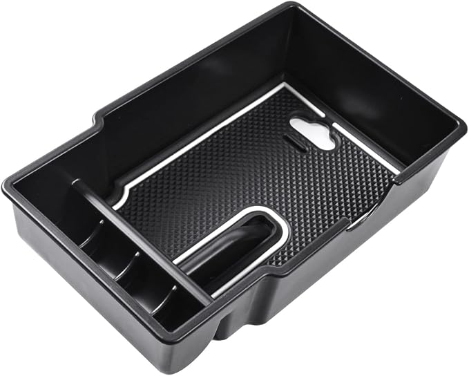 EDBETOS Center Console Organizer Tray Compatible with Jeep Renegade Accessories 2015-2019 2020 2021 2022 2023 Armrest Glove Box Secondary Storage (White Line)