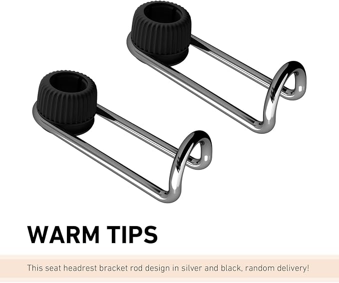 2 PCS Car Headrest Hooks, 10 KG Load Bearing Anti-slip Hanging Hanger, Rotatable Hidden Storage Hook, Universal Multifunction Seat Back Organizer for 0.47" - 0.59" Tube Diameter (Black)