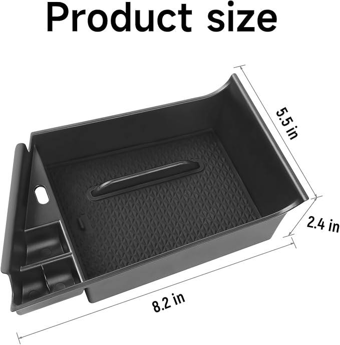 Center Console Organizer Compatible with Hyundai 2021-2025 2026 Elantra Accessories (NOT Fit Manual Hand Break Models) Black ABS Plastic Material Armrest Secondary Storage Box
