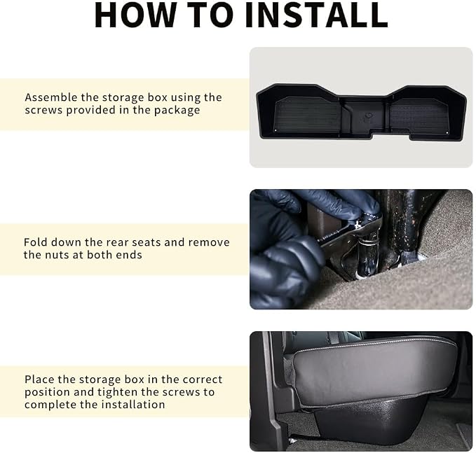 MAXDOM Under Seat Storage Fit for (2007-2018) Chevy Silverado 1500/GMC Sierra 1500 (2007-2019) 2500HD 3500HD Crew Cab Rear Underseat Organizer Box