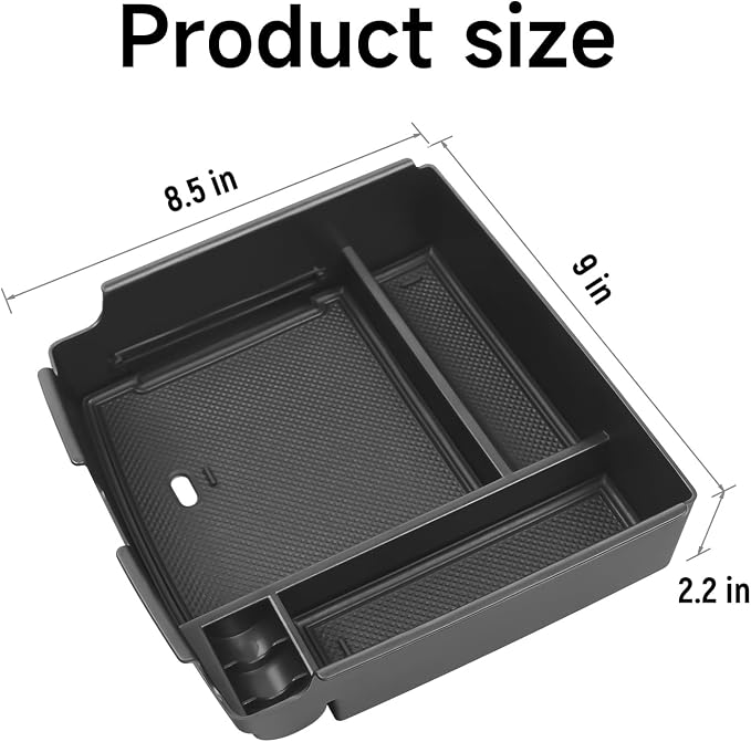 Center Console Organizer Compatible with Kia Carnival 2026 2025 2024 2023 2022 (LX/LXS/EX/SX/SX Prestige) Accessories Black ABS Plastic Material Armrest Secondary Storage Box