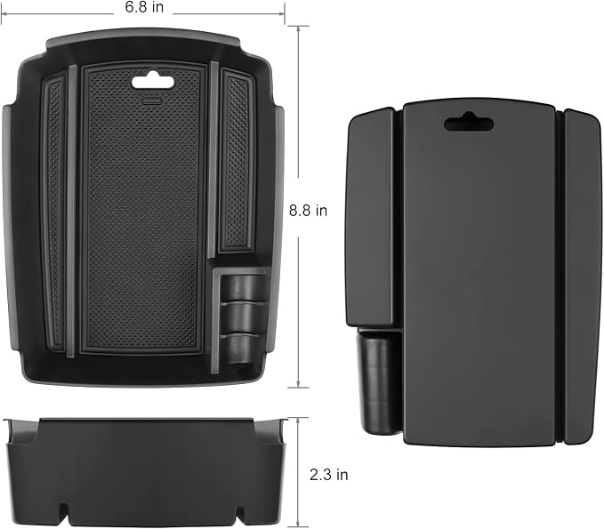 Center Console Organizer Compatible with Kia Sportage & KX5 2022 2021 2020 2019 2018 2017 Accessories Black ABS Plastic Material Armrest Secondary Storage Box