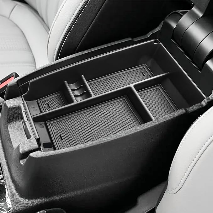 HGWEI Center Console Organizer Tray Compatible with Ford Escape 2020-2026/Bronco Sport 2021-2025 Accessories, Insert Container ABS Secondary Armrest Storage Box (Not for U725 2-Door), Black