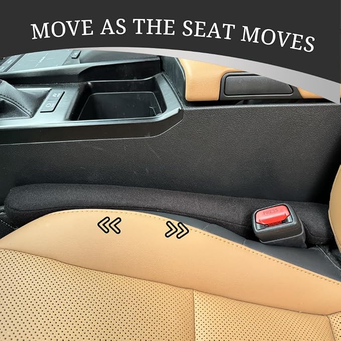 YLXGT Car Seat Gap Filler Universal for Car SUV Truck Accessories Seat Gap Blocker Fit Organizer Fill The Gap Between Seat and Console Stop Things from Dropping Pack of 2 Black