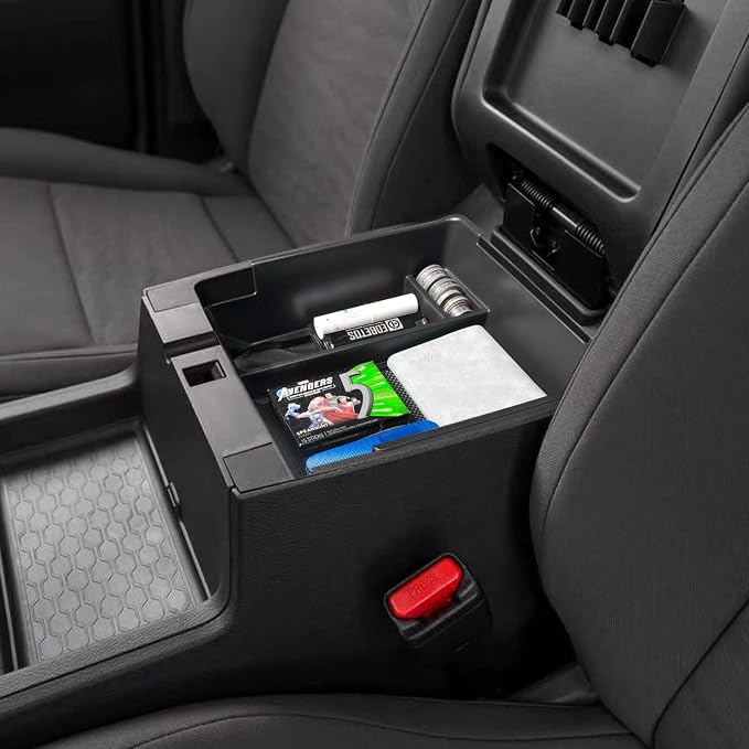 EDBETOS Center Console Organizer Tray Compatible with Nissan Frontier 2022 2023 2024 2025 2026 Pickup Truck Accessories Interior Secondary Armrest Storage Box Insert Tray, USB Cable Hole