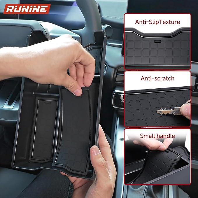 Center Console Organizer Tray for 2026 Toyota RAV4, 2026 RAV4 Accessories Armrest Storage Box Insert Tray, 6th Gen Interior Accessories Custom Fit Organizer with 3 Silicone Non-Slip Mats