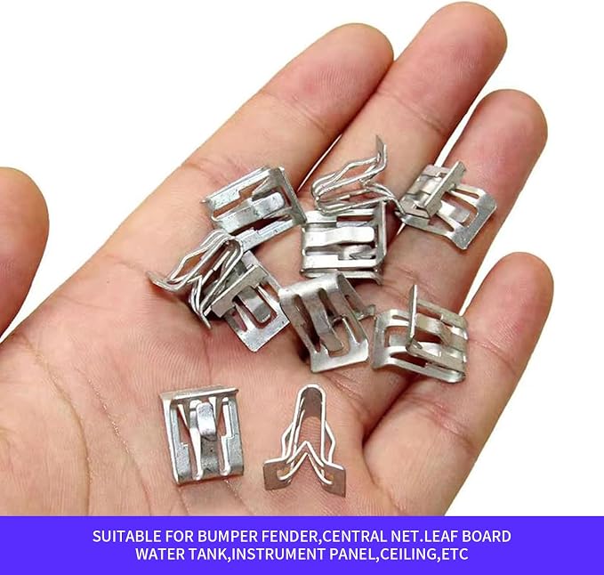 Downhill 15 PCS Automotive Central Control Console Dashboard Interior Panel Clips, Universal Dash Panel Retainer Clips, Metal Lift Door Trim Panel Fixer, for Most Car (Silver)