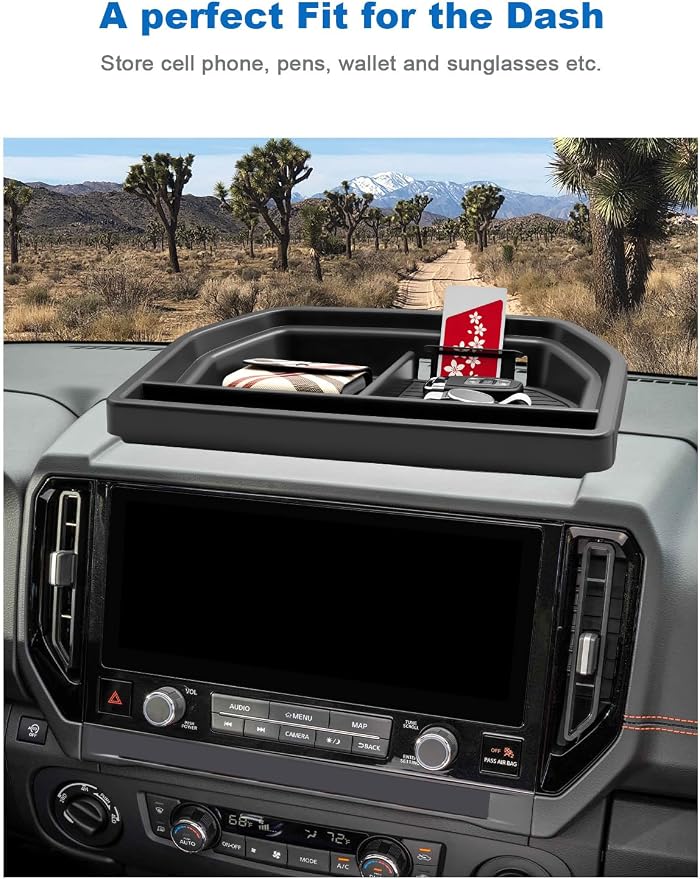 CDEFG for 2025 2026 Nissan Frontier Center Console Organizer Dashboard Storage Tray for 2025 2026 Nissan Frontier Accessories 13.2-Inch Touchscreen Dash Organizer Behind-Screen Tray