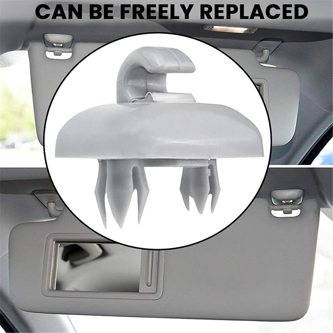 2 PCS Sun Visor Clips, Inner Sun Visor Hook Clips Compatible with Audi TT, A1, A3, A4, A5, Q3, Q5, RS3, RS4, RS5, Replacement Part 8U0857562A (Grey)