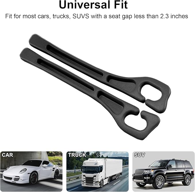 Car Seat Gap Filler, 2 PCS No Drop Seat Guard Drop Seat Gap Fillers Between Seat and Console Stop Things from Dropping Phone and Key Storage (Black)