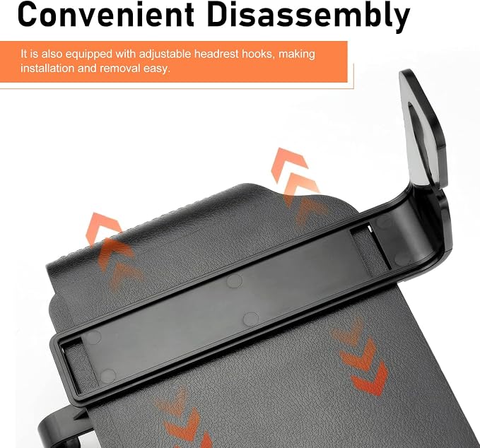 Car Back Seat Organizer, Leather Snap-on Seatback Storage Pocket, Multi-functional Storage Box for Phone Holder Tissues Cup Bracket Hanging Bag, Universal for Most Vehicles (Black)
