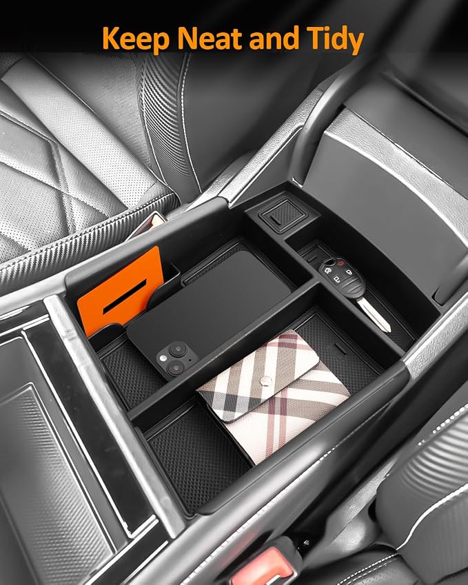CDEFG for Volkswagen Atlas 2024 2025 2026 Center Console Organizer Tray for Atlas 2024 2025 2026 Accessories Armrest Storage Box Insert Tray for VW Atlas Arm Rest Middle Organizer