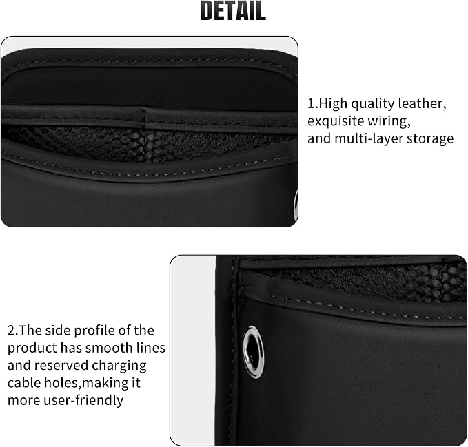 JEYODA Car Seat Side Storage Pocket, Small Organizer,PU Leather Multifunctional Console Side Organizer Bag for Phone, keys, sunglass,wallet,ect (Black)