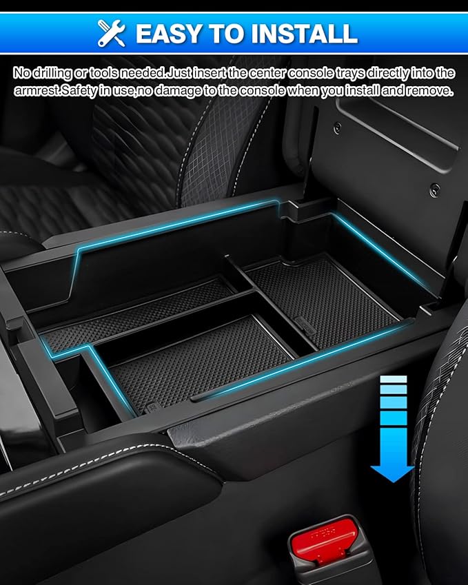 Karltys Center Console Organizer for 2022-2025 2026 Nissan Pathfinder, ABS Middle Console Organizer Tray for Pathfinder Armrest Storage Box Insert Accessories