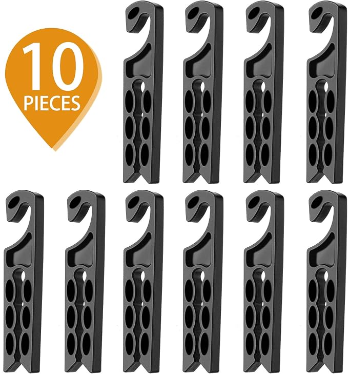 BBTO 10 Pieces Car Vent Hook Hanger Car Air Vent Holder Mobile Phone Mount Earphone Cable Winder Sunglasses Glasses Keychain Organizer Hanger Storage Hook (Black)