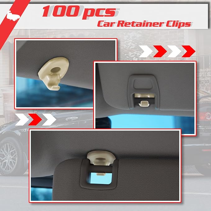 OTUAYAUTO 2PCS Inner Sun Visor Clips, Compatible with Jeep Liberty 2005-2012 and Dodge Nitro 2008-2012, Upgraded Car Interior Sunscreen Holder Hook