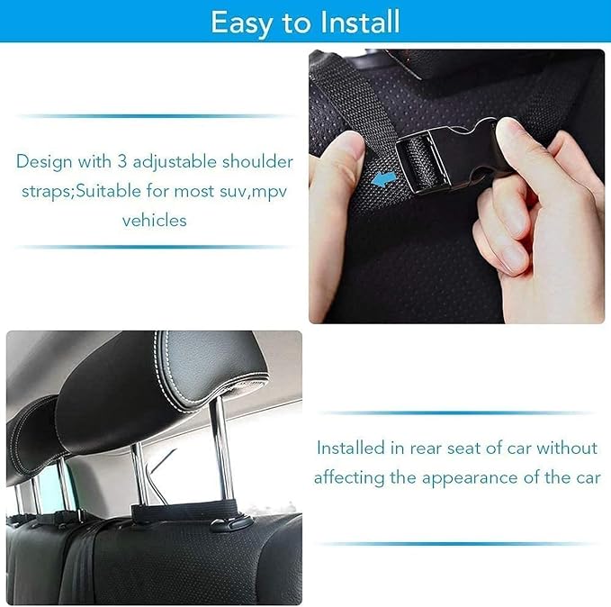 Car Backseat Hanging Trunk Organizer for SUV, Van, Truck with 9 Strage Pockets, Space Saving Organizer, Durable Strong Straps, Easy Wash (Rear Seat)