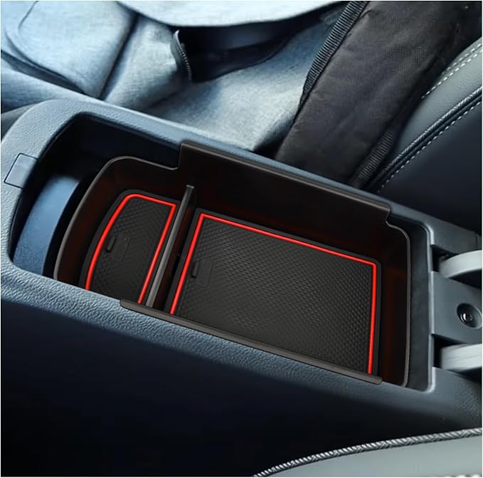 SXCY Fit for 2025 2026 Buick Envista Console Organizer Tray for 2024 2025 2026 Buick Envista Accessories Armrest Console Tray for 2024 2025 2026 Buick Envista Console Organizer (red)