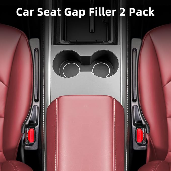 Car Seat Gap Filler Organizer, 2 Pack Seat Gap Plug with Storage Slot, No Drop Seat Guard for Cars & SUVs, Car Seat Accessories with Phone Holder, Universal Fit Fill The Gap Between Seat and Console