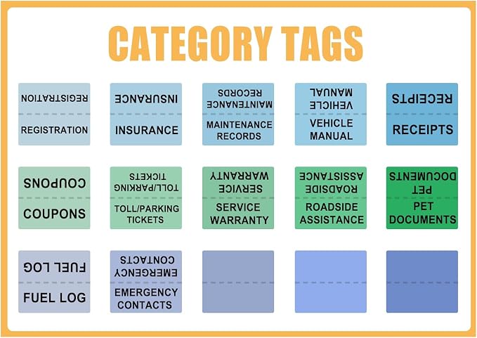 Vehicle Glove Box Organizer Large Capacity Car Registration and Insurance Holder for Car Documents License Cards with 13 Pocket Expanding File Folder 2 Cards Pockets