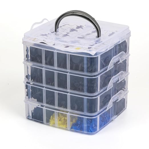 650pcs Push-Type Retainer Clips, Bumper Fender Nylon Rivets of 22 Most Popular Sizes and 5 Fastener Removers for Most Models