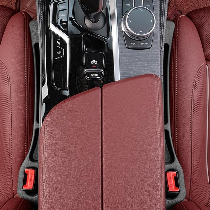 Car Seats Gap Filler Dual-Slot Car Seat Gap Organizer – with Belt Slot, Anti-Drop Gap Filler for Cars & SUVs – No More Lost Items, All Within Reach (2PCS)