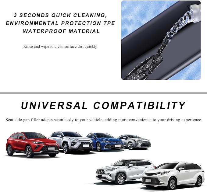 2PCS Car Seat Gap Filler Organizer, Multifunctional Seat Side Gap Filler with Phone Holder, Auto Crevice Blocker Between Seats for Prevent Essential Items from Falling (Beige)