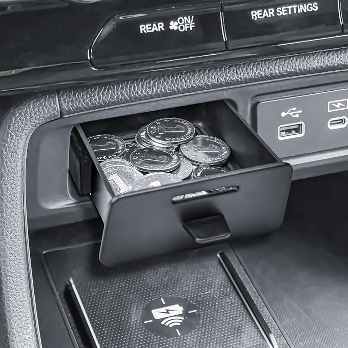 HGWEI Center Console Organizer Compatible with Honda Pilot 2023-2026 and Passport 2026 Interior Accessories, Hidden Glove Box Middle Armrest Drawer Storage Tray for Small Items (Not for Ridgeline)