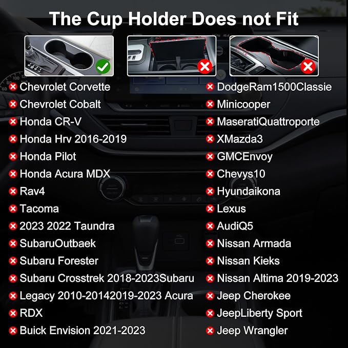 Cup Holder for Car Compatible with Tesla Model Y/3 - Car Cup Holder Tray Phone 9.5 inch Expander, Insert 16-46 Oz Bottles, Removable Car Holder Table Fit Most Car, Ideal for Travel Road Trip