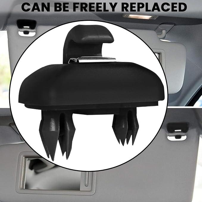 2 PCS Sun Visor Clips, Inner Sun Visor Hook Clips Compatible with Audi TT, A1, A3, A4, A5, Q3, Q5, RS3, RS4, RS5, Replacement Part 8U0857562A (Black)