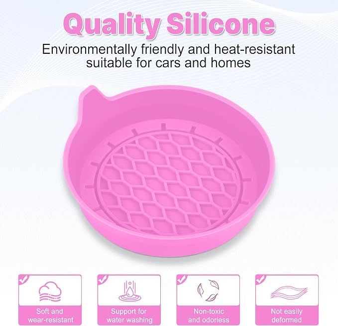 SINGARO Car Cup Holder Coaster, Silicone Cup Holder Insert, Universal Non-Slip Cup Holders, Car Accessories Interior for Women and Man 4 Pack Pink