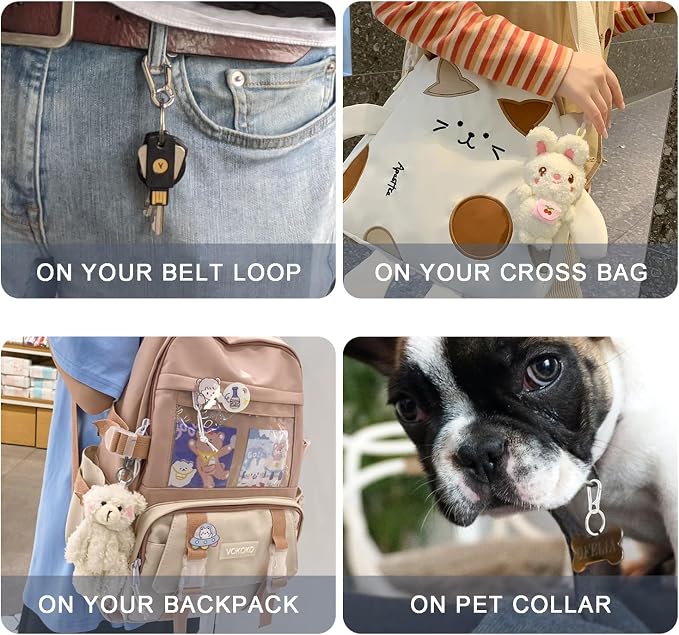 CooBigo 4Pack Small Keychain Rings, Metal Key Carabiner Clip, Mini EDC Key Ring Chain Holder Organizer for Purse Charm Hook, Car Keychain, Paracord Keychain Lanyard, Men and Women Key Fob (Gold)