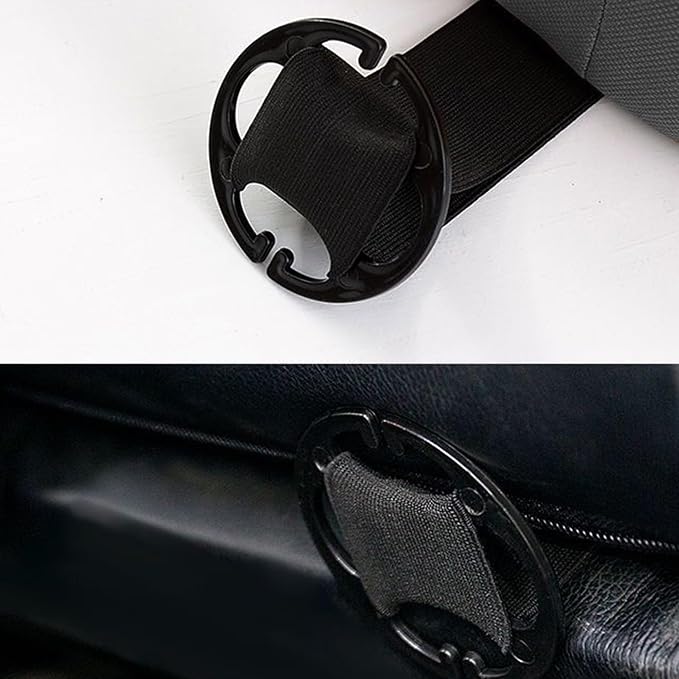 48PCS Car Seat Covers Plum Plate Metal Hook Set, 24PCS Car Seat Cover Plastic Chucks & 24PCS Metal Hooks, Car Seat Cover Fasteners, Metal Hook for Reinforce Car Seat Cushions, Black