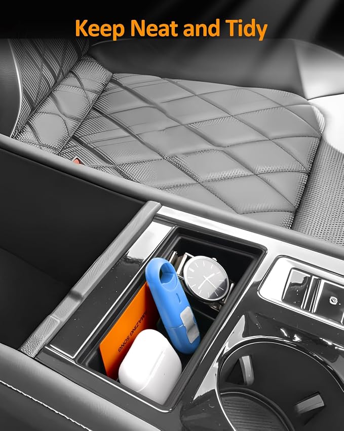 CDEFG for Volkswagen Atlas 2024 2025 Center Console Organizer Tray Accessories Armrest Front Storage Box Insert Tray (for Volkswagen Atlas Armrest Center Organizer
