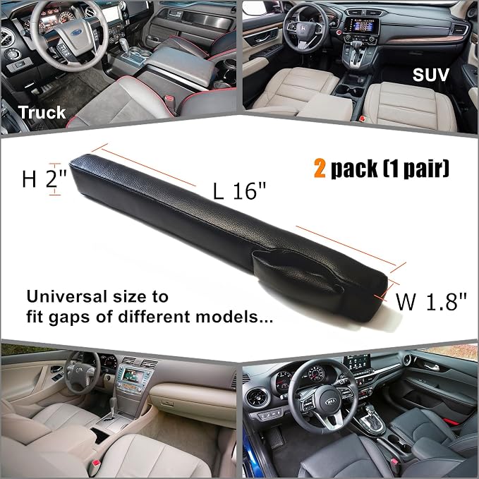 No Drop Seat Guard, Car Seat Gap Filler Universal Upholster Gap Stopper/Catcher to Fill The Gap Between Seat and Console Black Plug Crevice Blocker Pad Stopper 03b